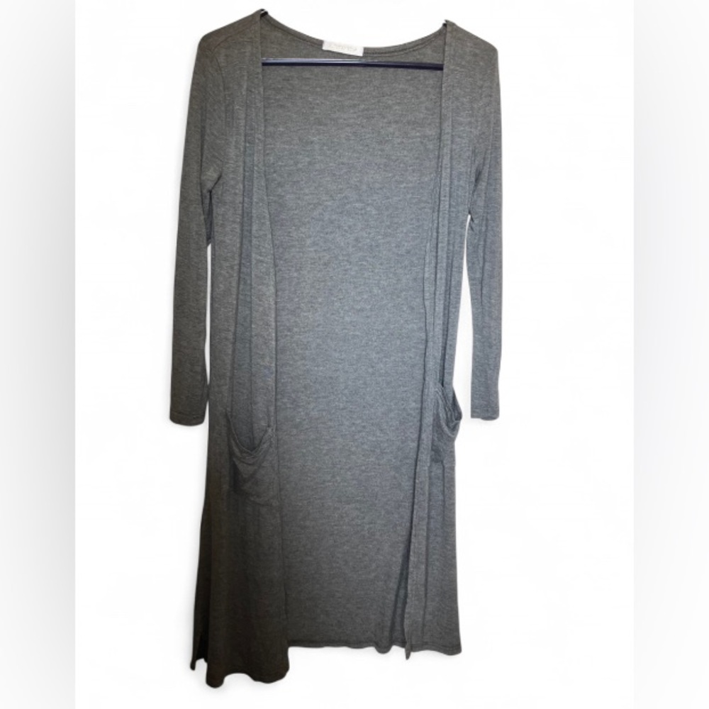 Elegant Gray Long Sleeve cardigan